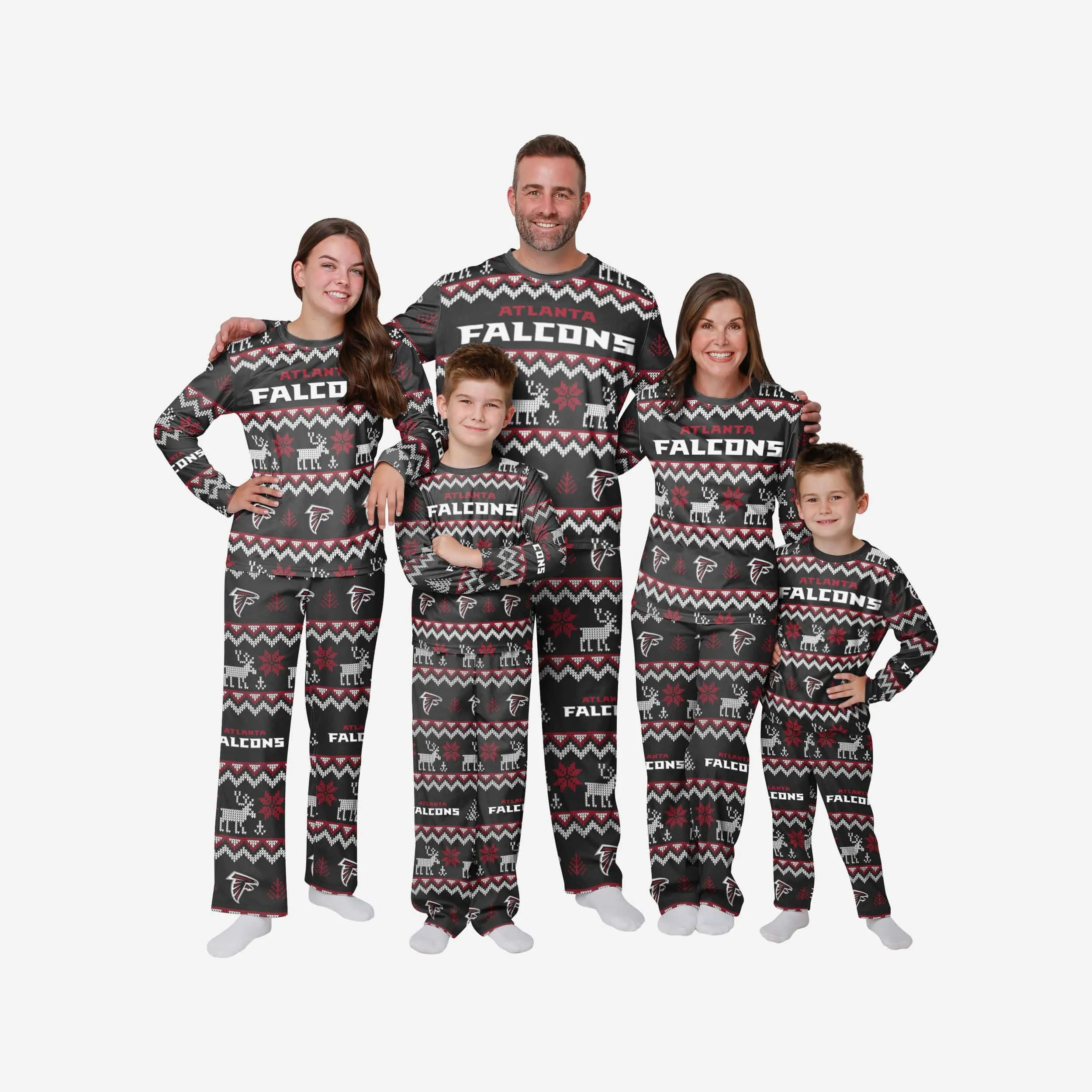 Atlanta Falcons Youth Ugly Pattern Family Holiday Pajamas