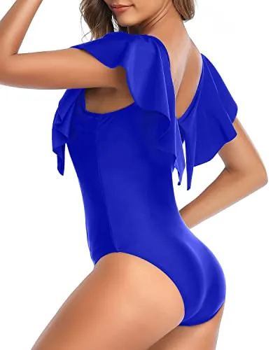 Attractive Cute One Piece Swimsuit For Women-Royal Blue