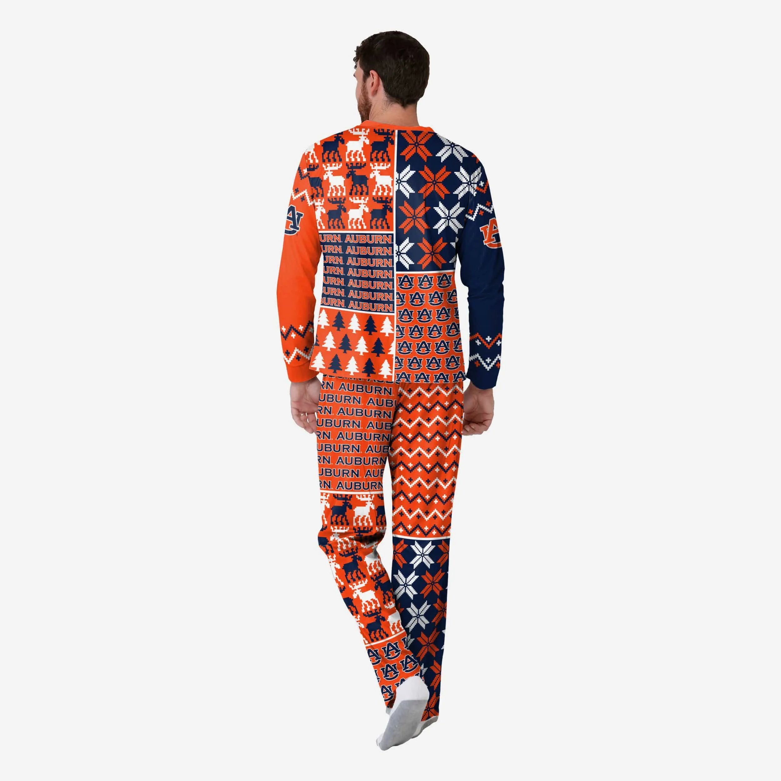 Auburn Tigers Mens Busy Block Family Holiday Pajamas