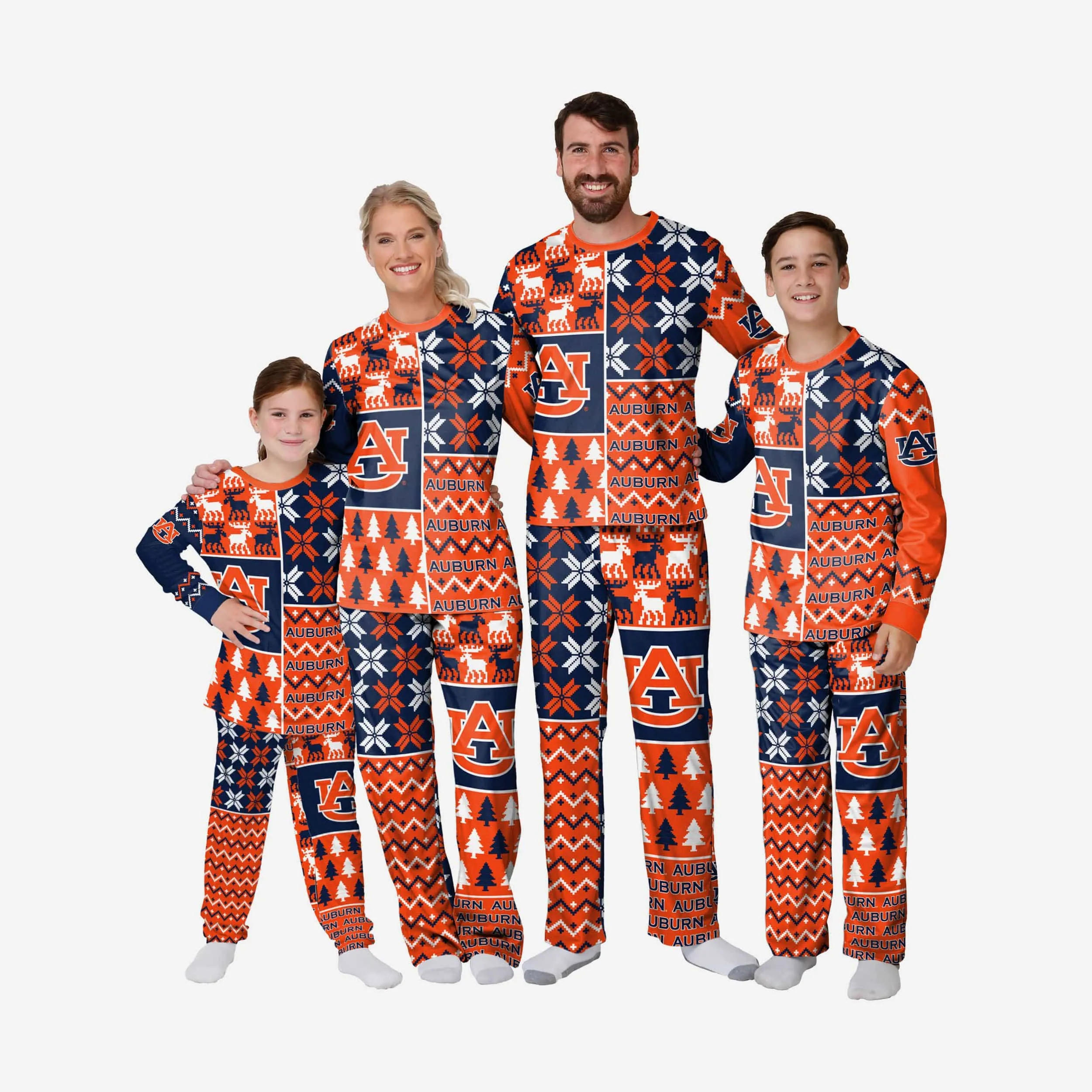 Auburn Tigers Mens Busy Block Family Holiday Pajamas