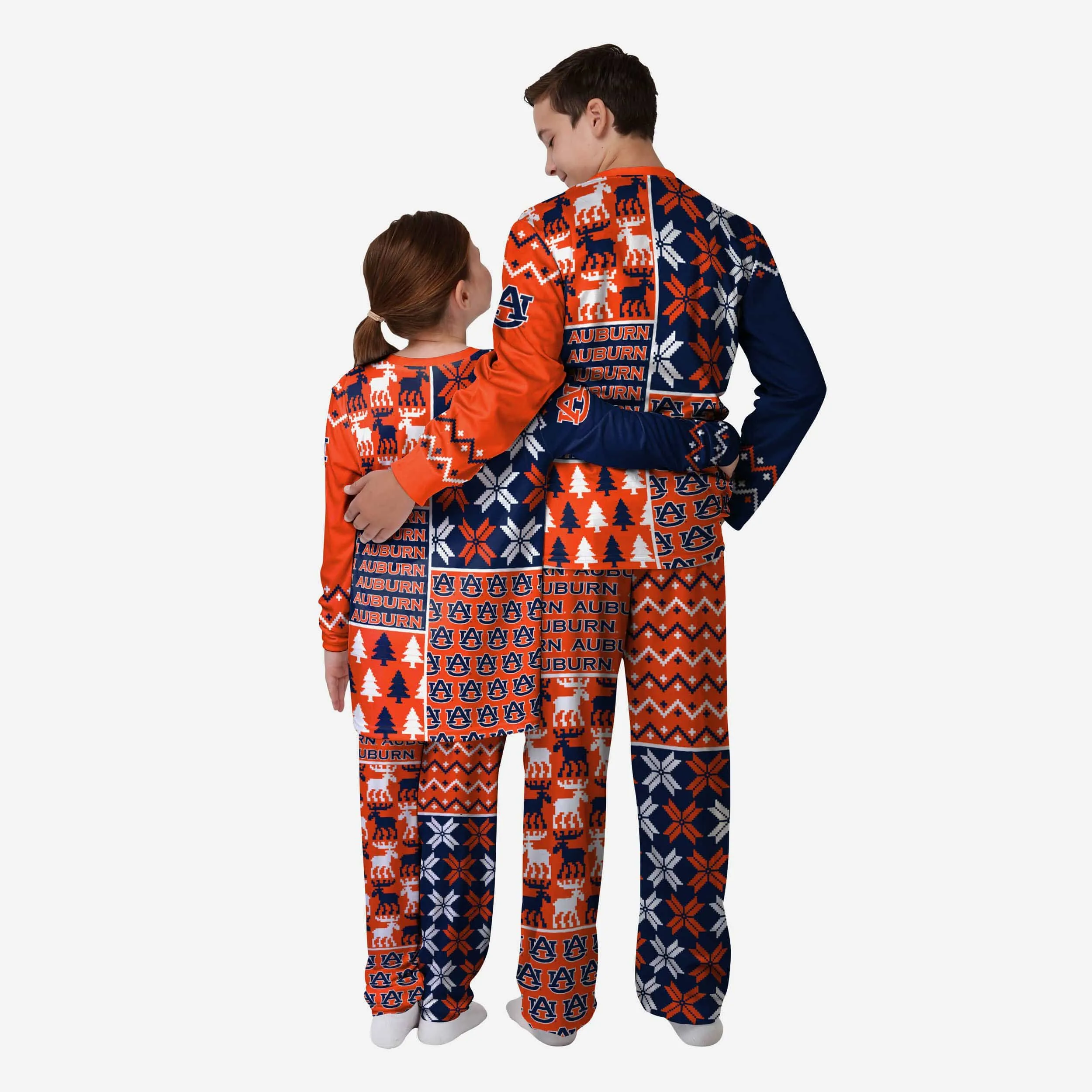 Auburn Tigers Youth Busy Block Family Holiday Pajamas