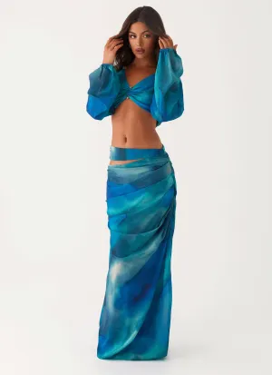 Austin Cut Out Maxi Skirt - Blue Tie Dye Moisture control Austin Cut Out Maxi Skirt - Blue Tie Dye Sporty Comfort