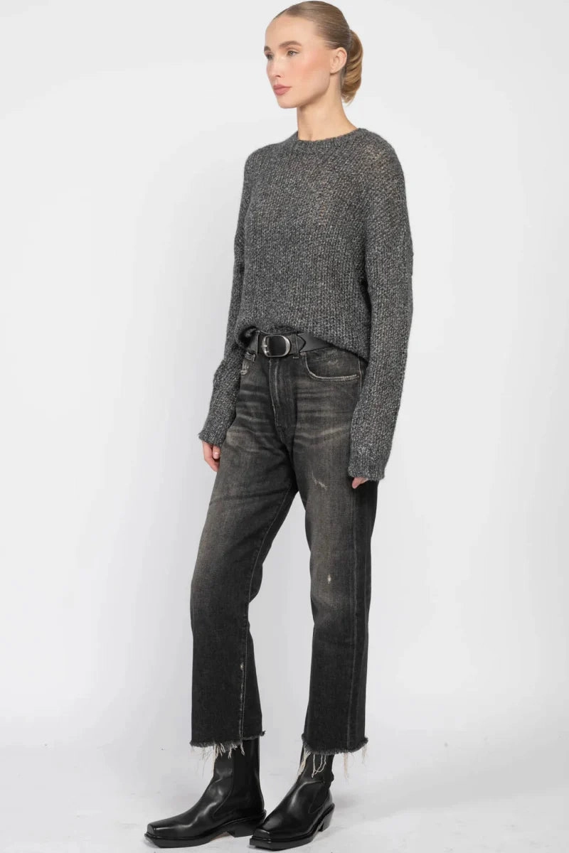 Lightweight Cable Pattern Autumn Cashmere Open Gauge Crew