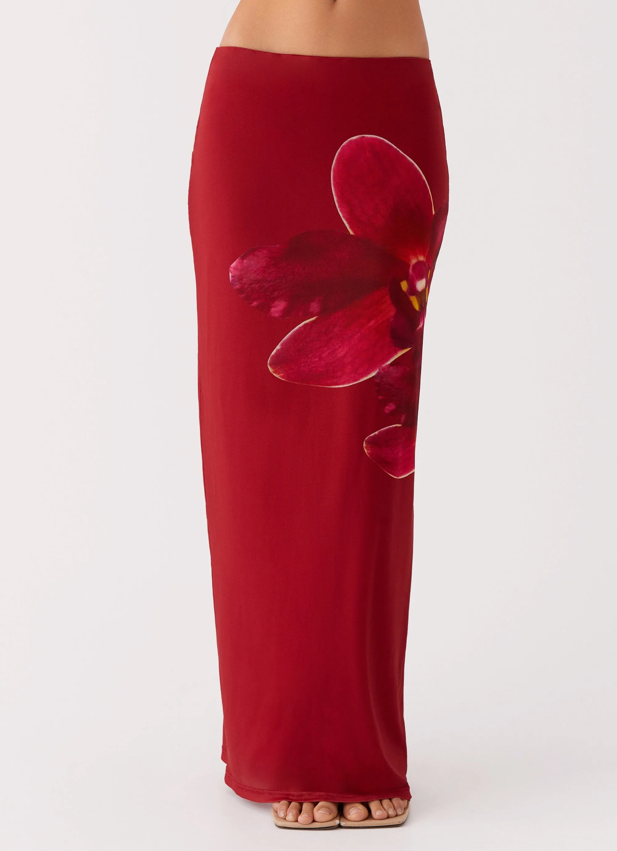 Comfort Wear Waiting For Dawn Mesh Maxi Skirt - Rosa