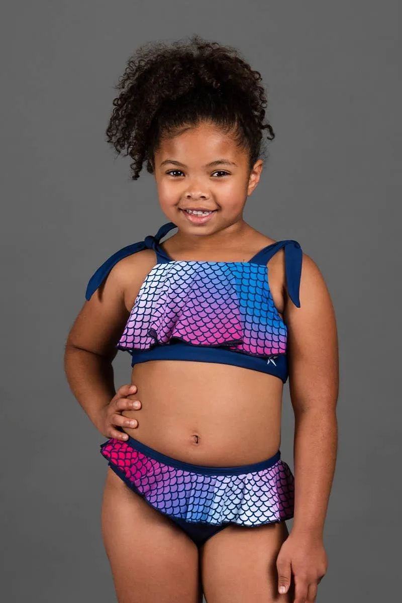 Ava Bikini Top in Navy Mermaid