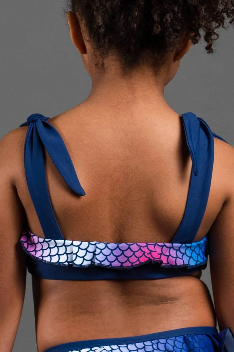 Ava Bikini Top in Navy Mermaid