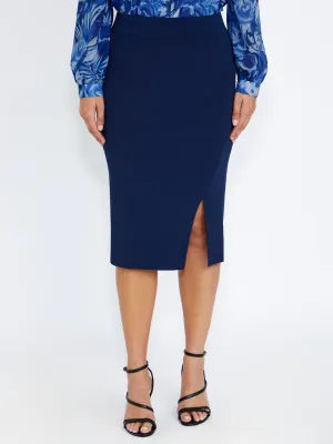 Ava Navy Knit Skirt Fit And Flare yoga session Ava Navy Knit Skirt