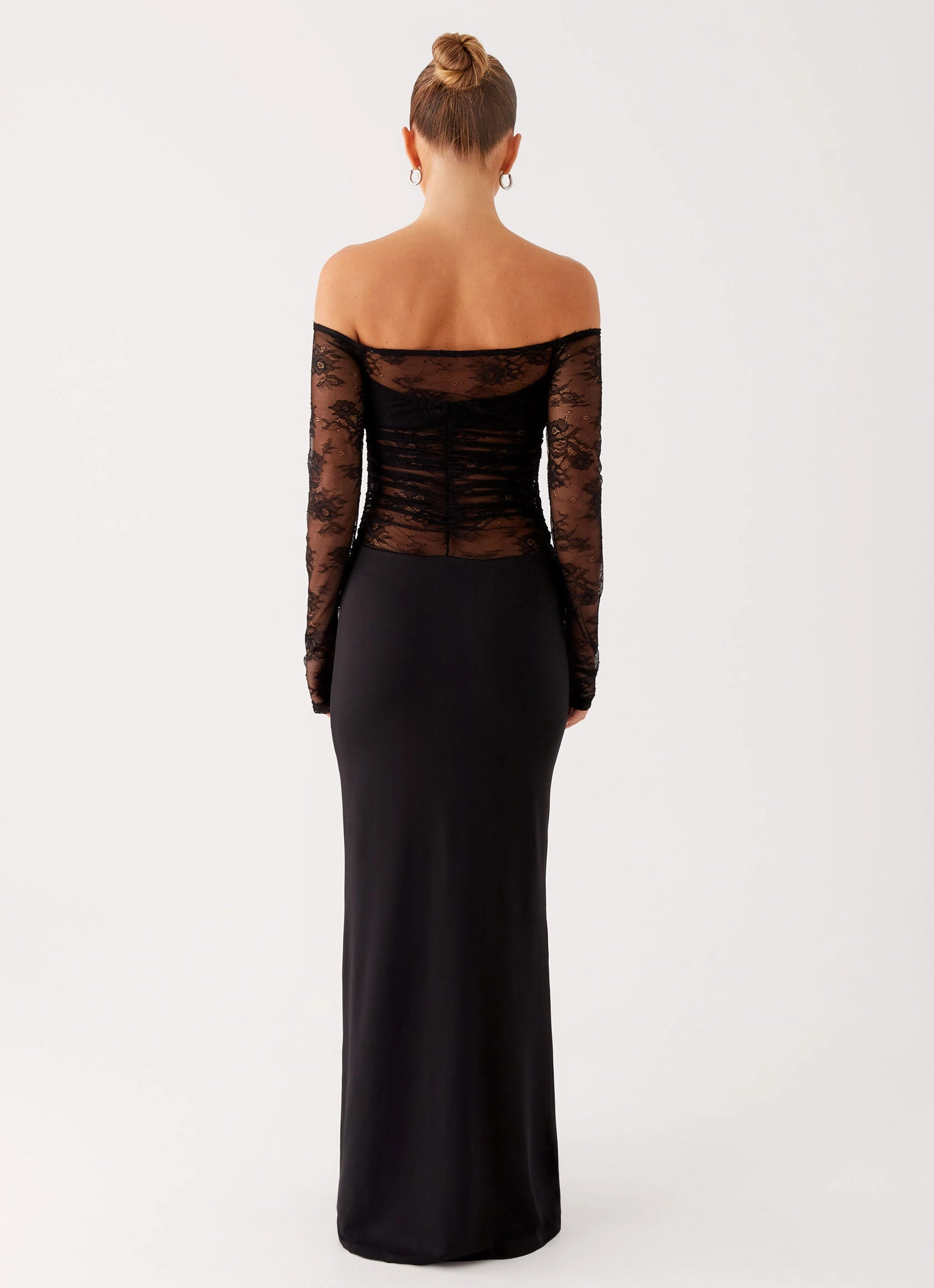 Avi Maxi Dress - Black Subtle Lines