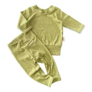 Avocado Ribbed Lounge Set
