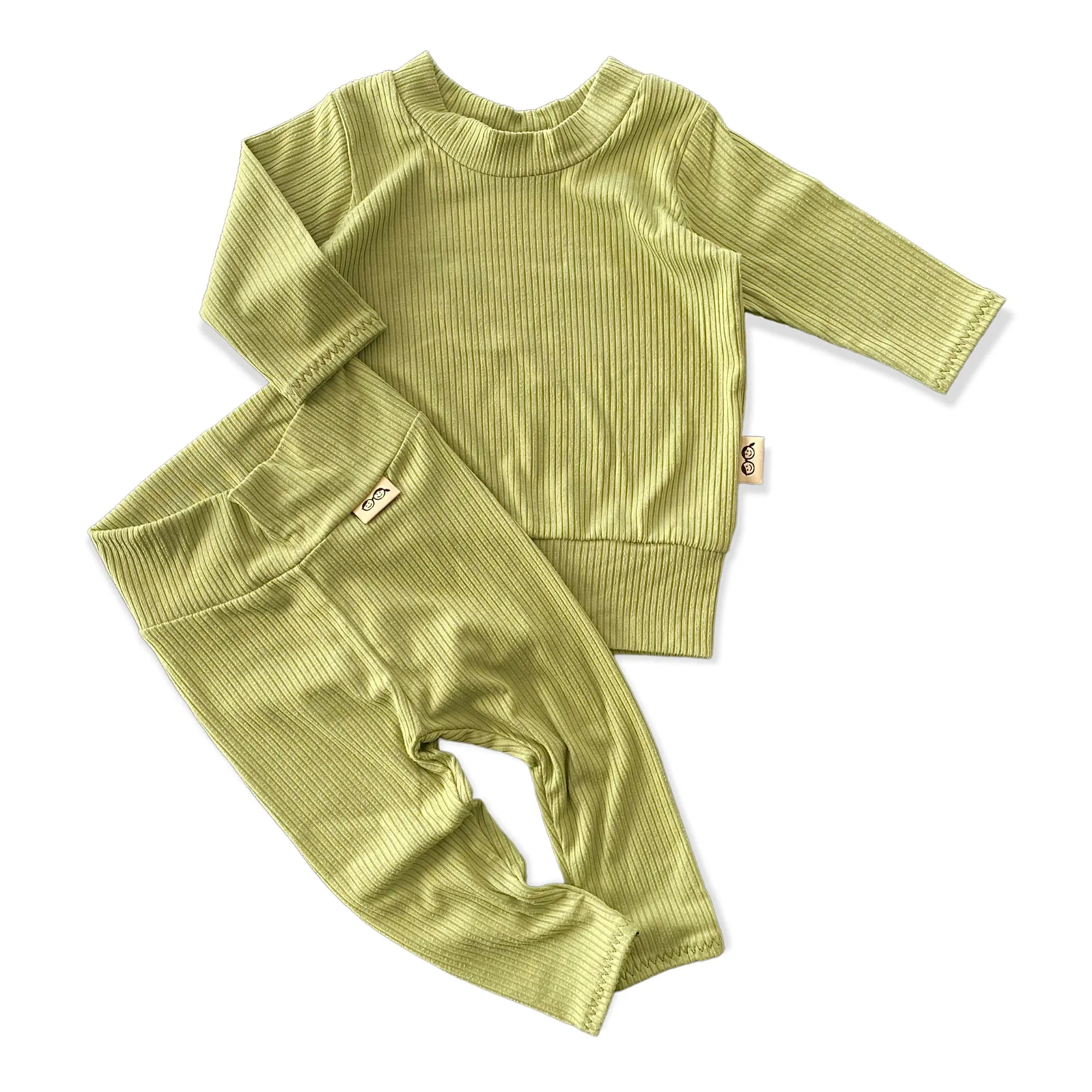 Avocado Ribbed Lounge Set