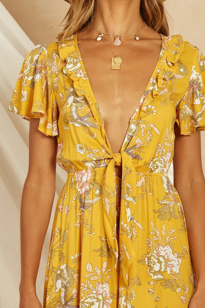Aztec Jumpsuit Mustard