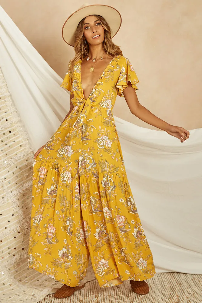 Aztec Jumpsuit Mustard