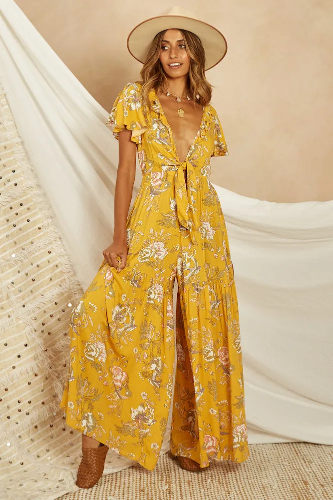 Aztec Jumpsuit Mustard