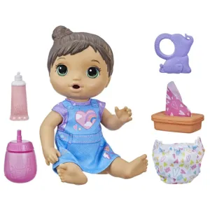 Baby Alive 12 Inch Change Play Brown Hair Doll, Drinks and Wets Doll for Kids Ages 3 