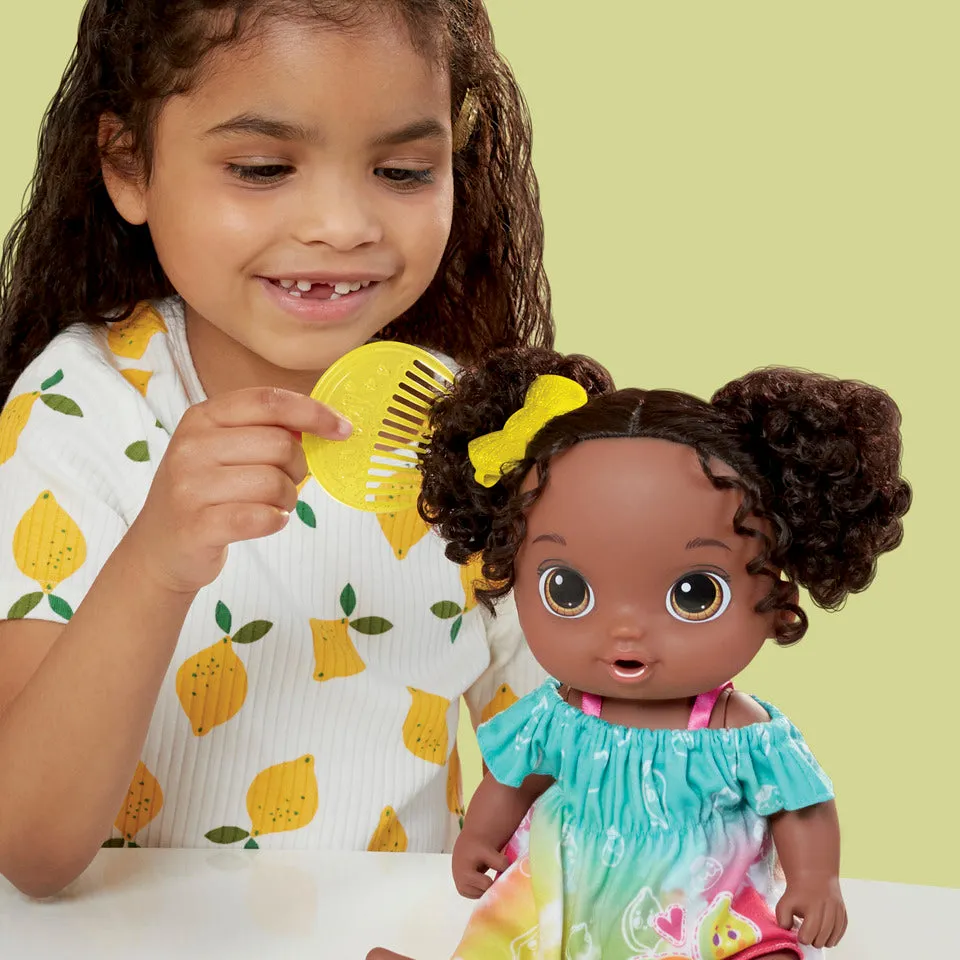 Baby Alive Fruity Sips Doll, Lime, Pretend Juicer Baby Doll Set, Kids 3 and Up, Brown Hair