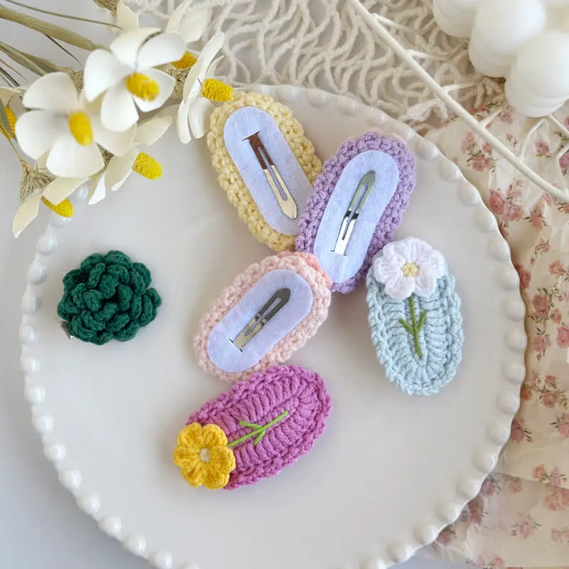 Baby Flower Sweet Knitted Hair Clips