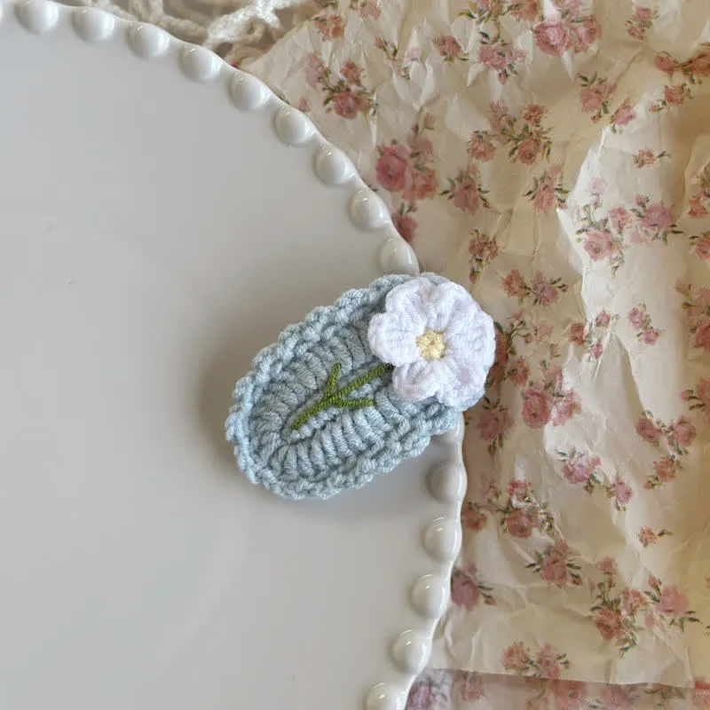 Baby Flower Sweet Knitted Hair Clips