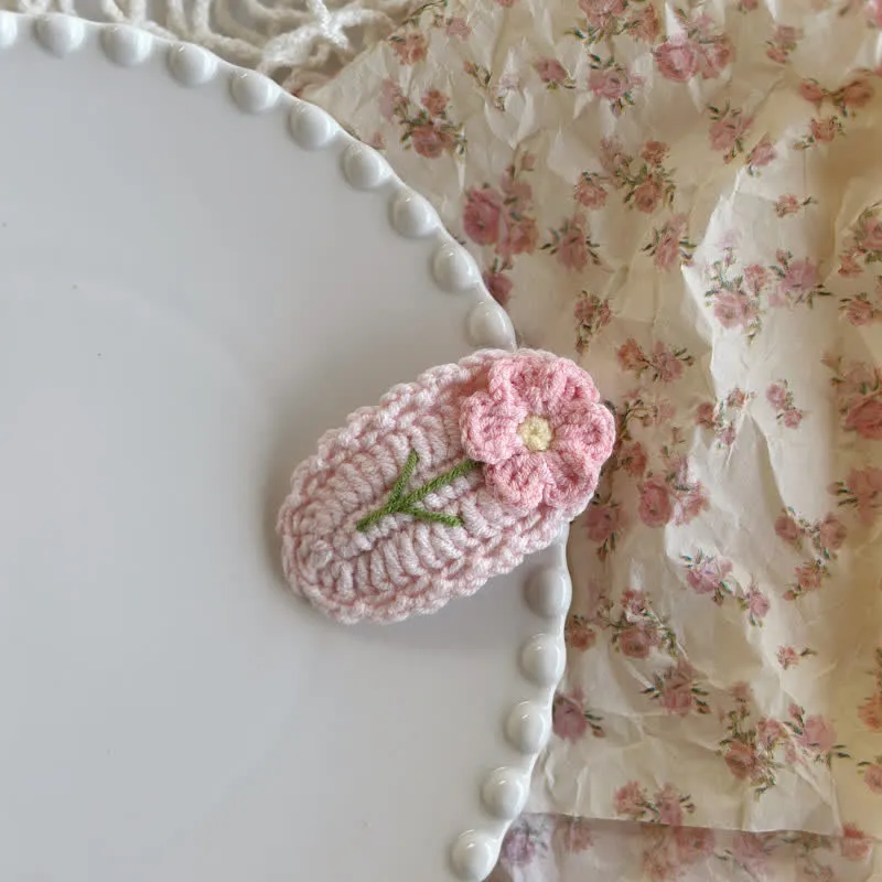 Baby Flower Sweet Knitted Hair Clips