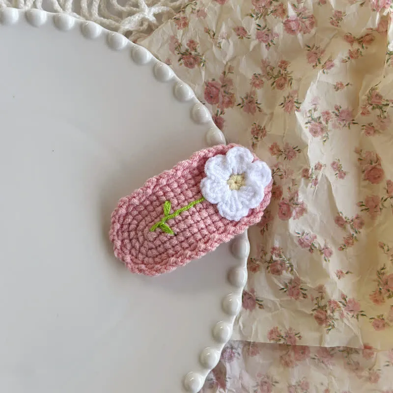 Baby Flower Sweet Knitted Hair Clips