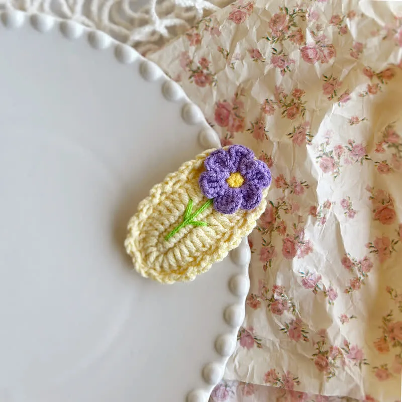 Baby Flower Sweet Knitted Hair Clips