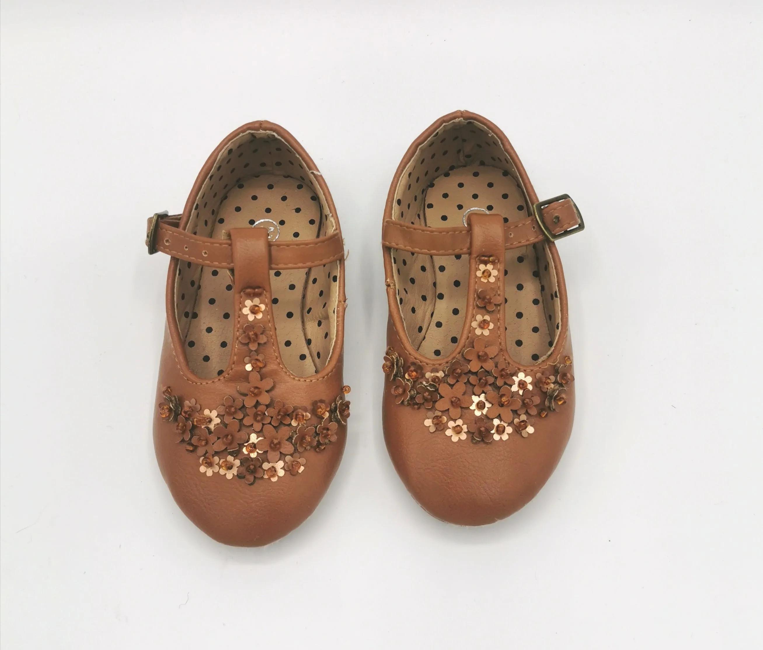 BABY GIRL SIZE 5 TODDLER - Floral, Strappy Ballet Flats EUC B12