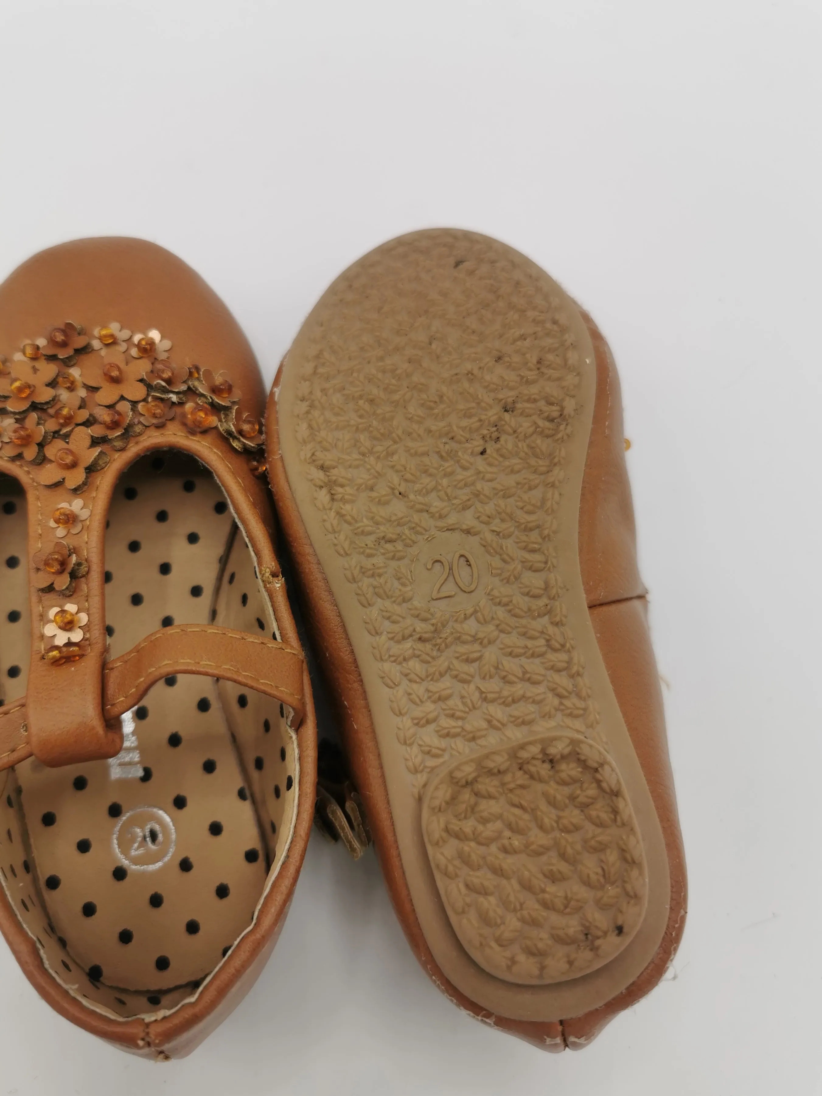BABY GIRL SIZE 5 TODDLER - Floral, Strappy Ballet Flats EUC B12