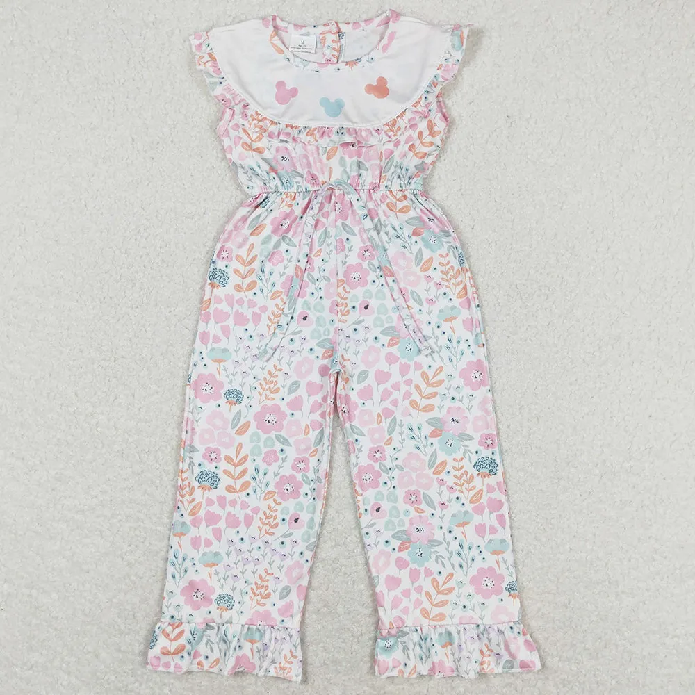 Baby Girls Jumpsuits Colorful Floral Ruffle Pants Jumpsuits SR1139