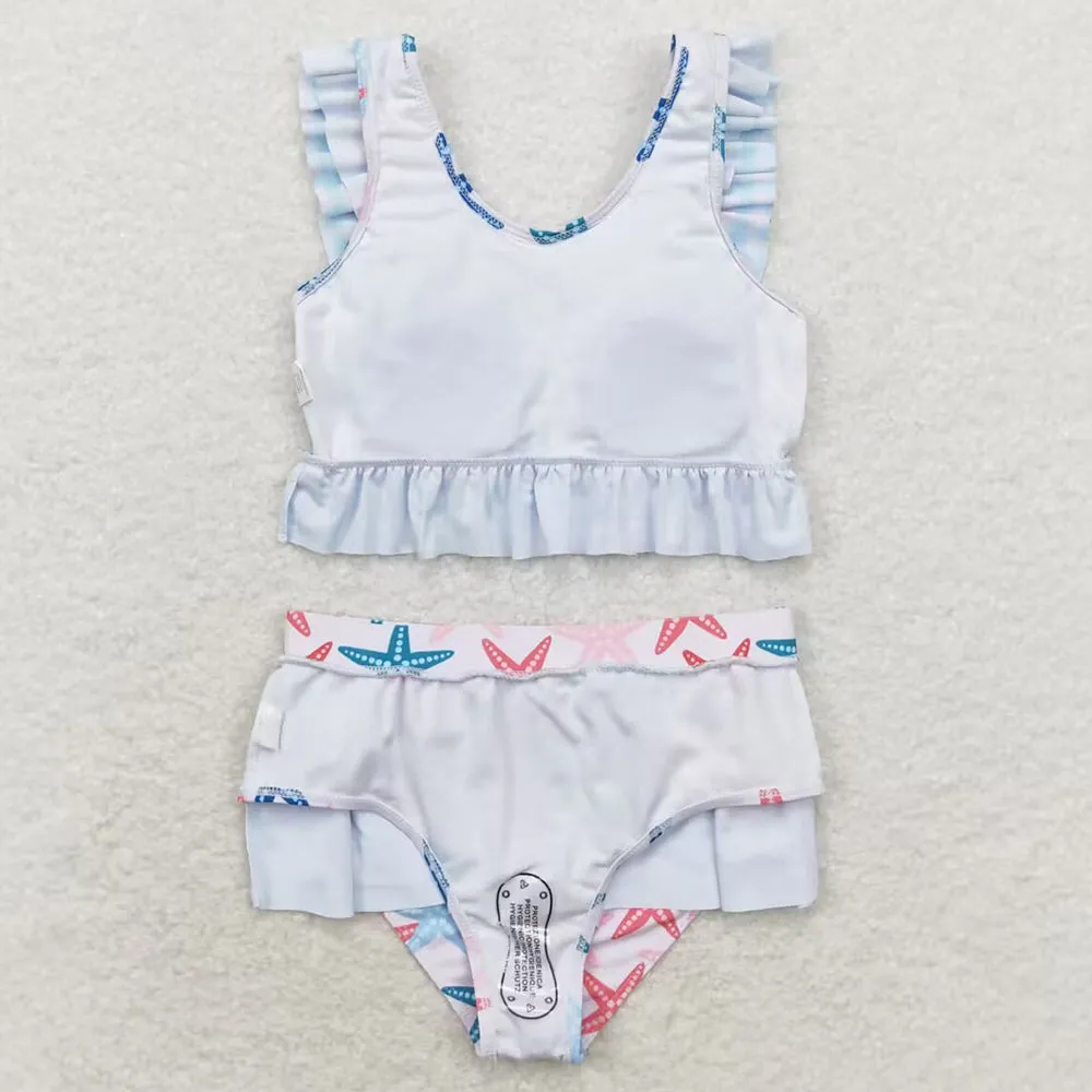 Baby Girls Swimsuits Star 2pcs Ruffle Summer Swimsuits S0240