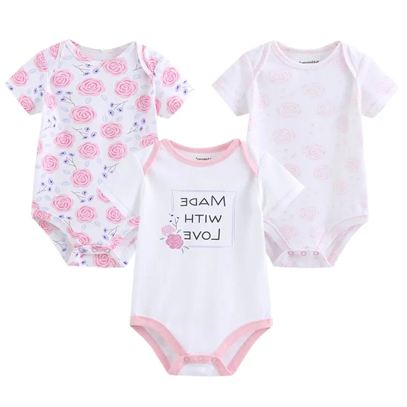 Baby Jumpsuits 3-Piece Newborn Set Bodysuit - 100% Cotton