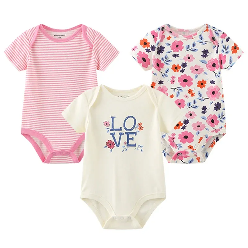Baby Jumpsuits 3-Piece Newborn Set Bodysuit - 100% Cotton