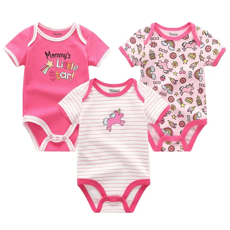 Baby Jumpsuits 3-Piece Newborn Set Bodysuit - 100% Cotton