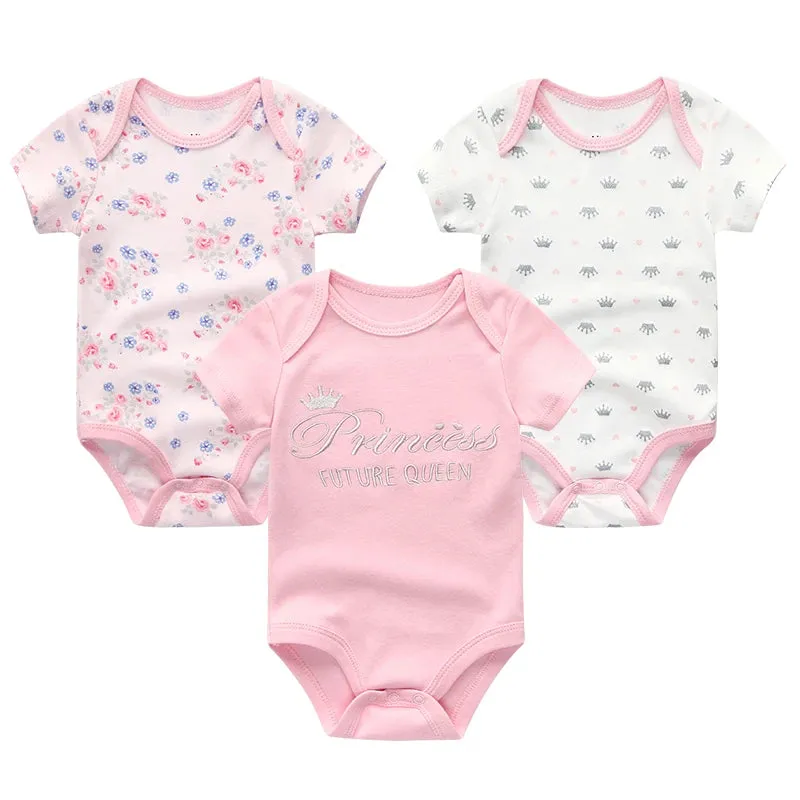 Baby Jumpsuits 3-Piece Newborn Set Bodysuit - 100% Cotton