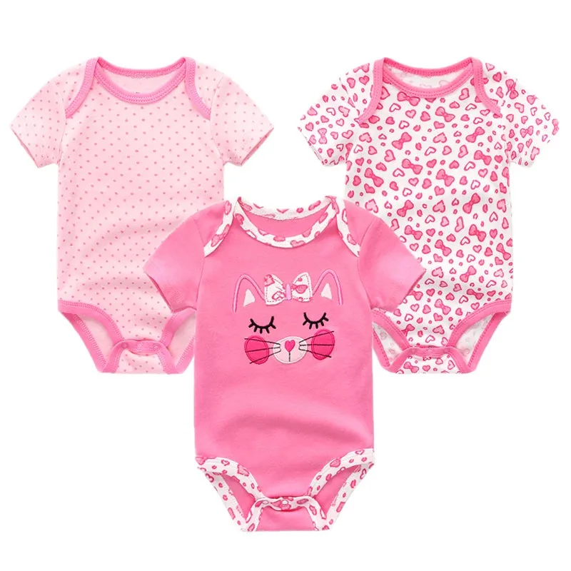 Baby Jumpsuits 3-Piece Newborn Set Bodysuit - 100% Cotton