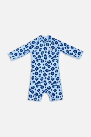 Baby Swimsuit - Animal Print Blue