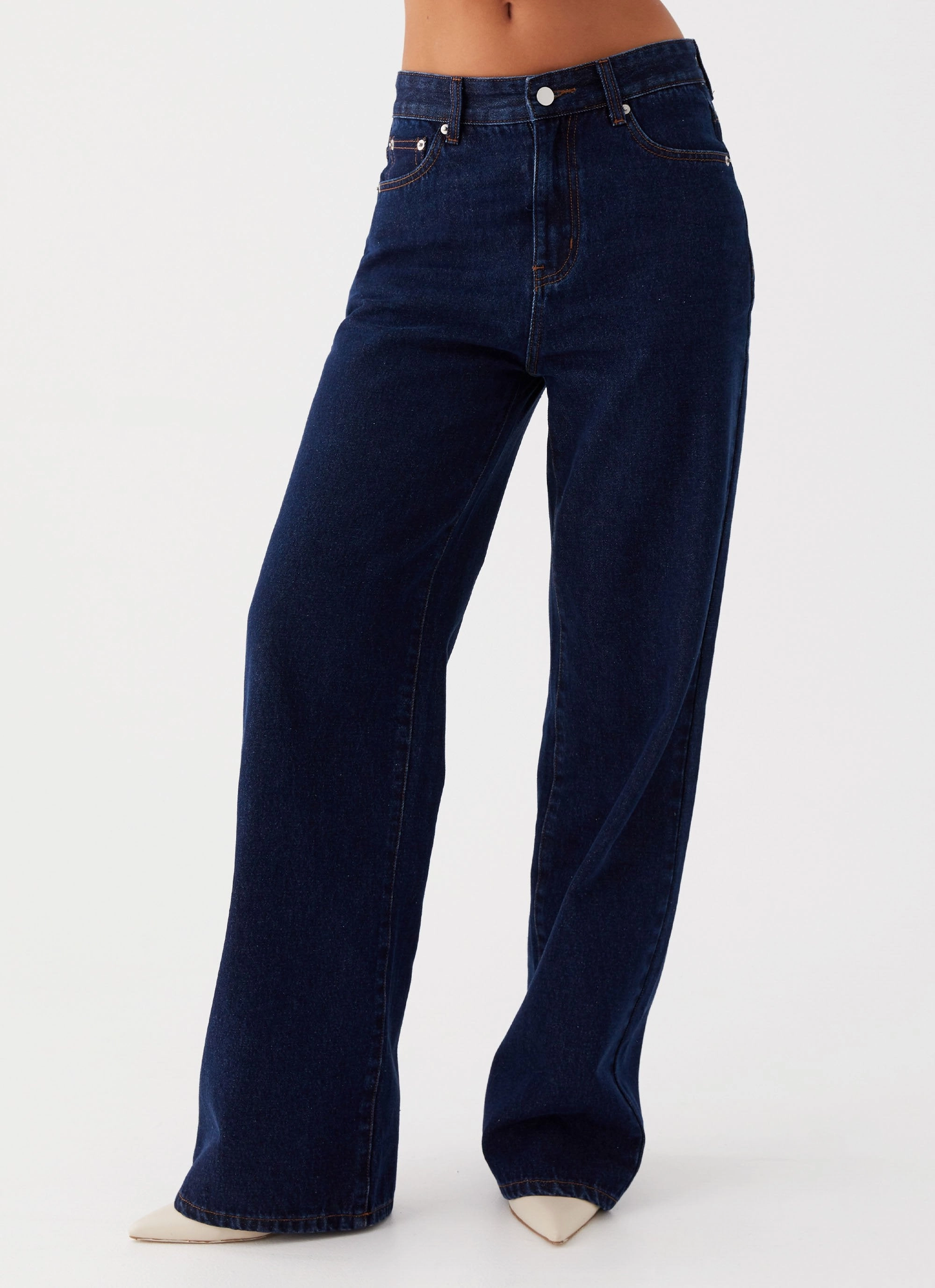 Modern Comfort Back Again Straight Leg Denim Jeans - Blue