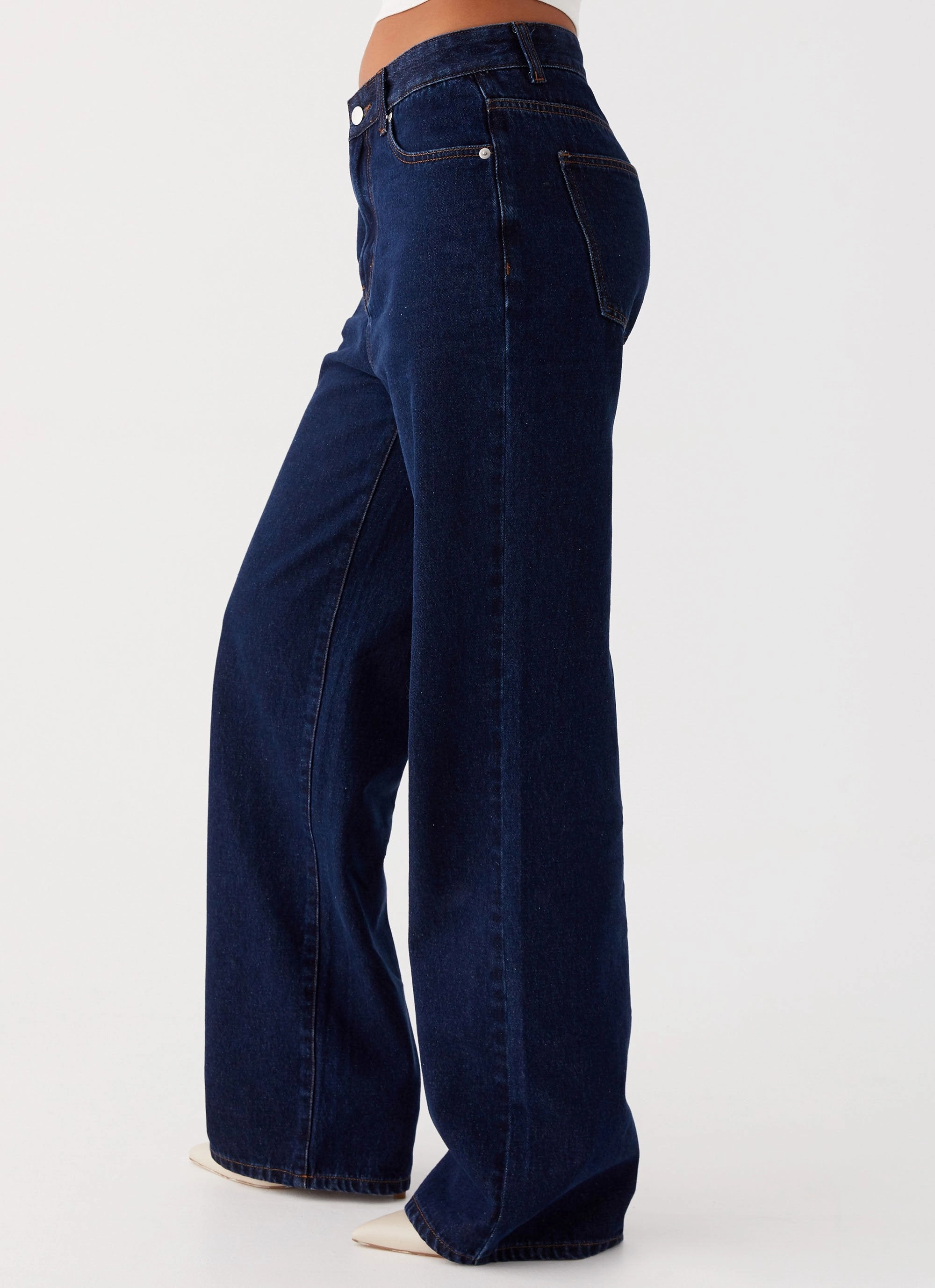 Back Again Straight Leg Denim Jeans - Blue Slim Silhouette