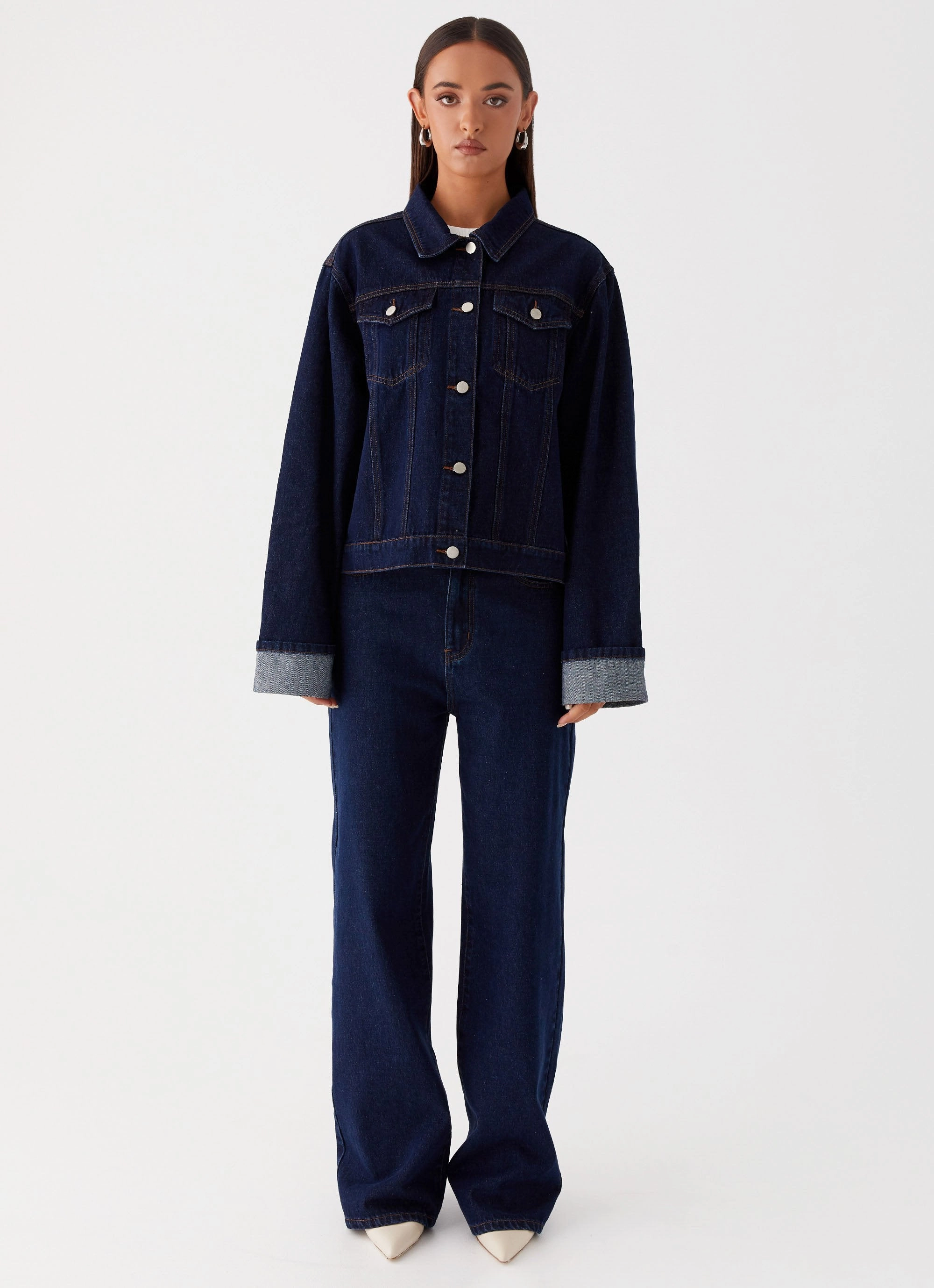 Outdoor Adventure Soft Comfort Back Again Straight Leg Denim Jeans - Blue