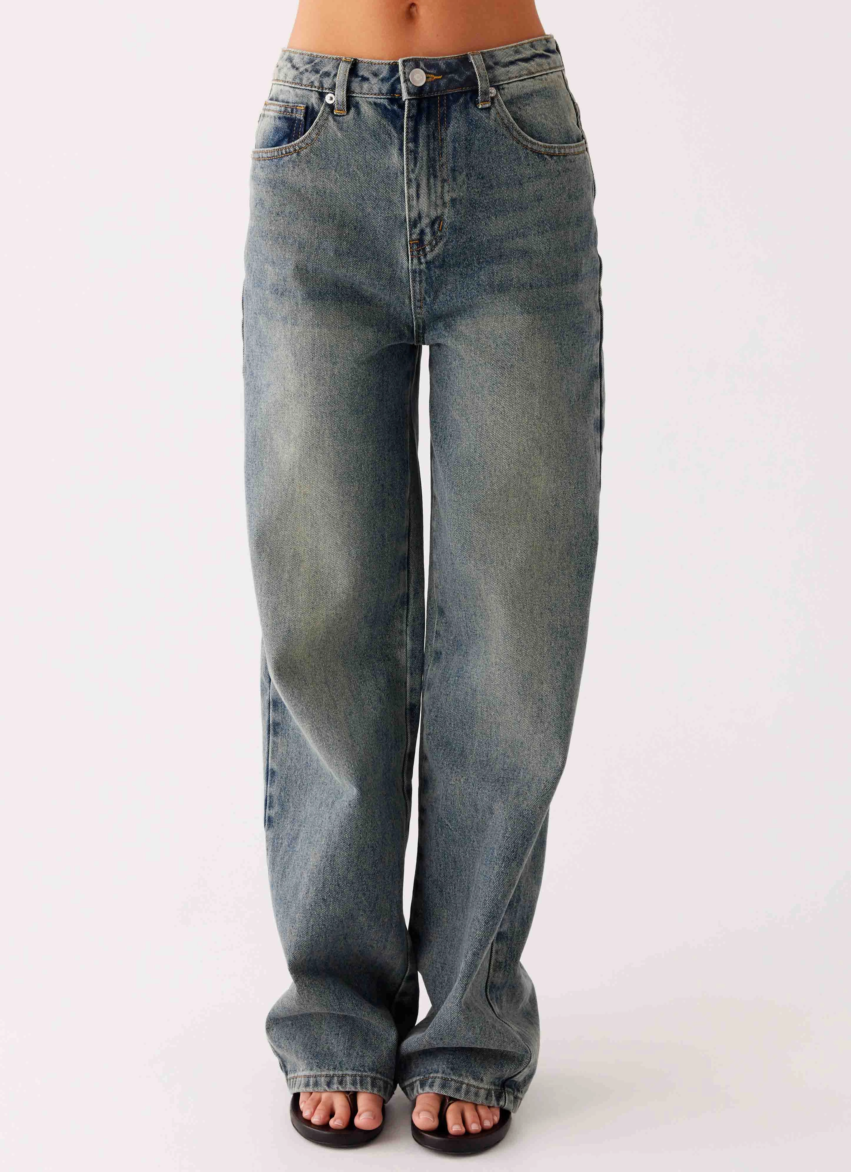 Back Again Straight Leg Denim Jeans - Dirty Wash Comfort-First Outdoor Flex