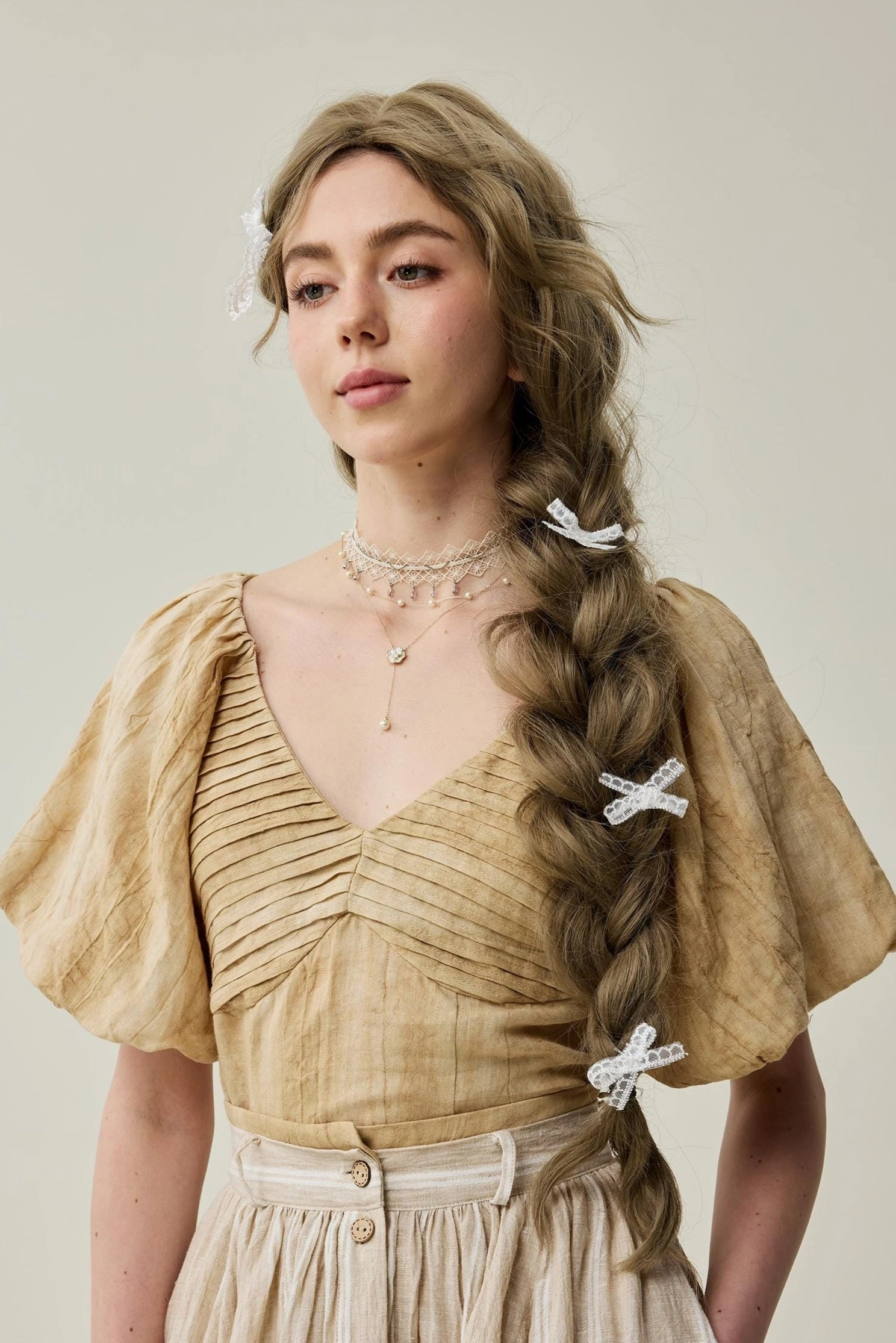 Detachable Layers Baie 22 | Handmade pintucked linen blouse