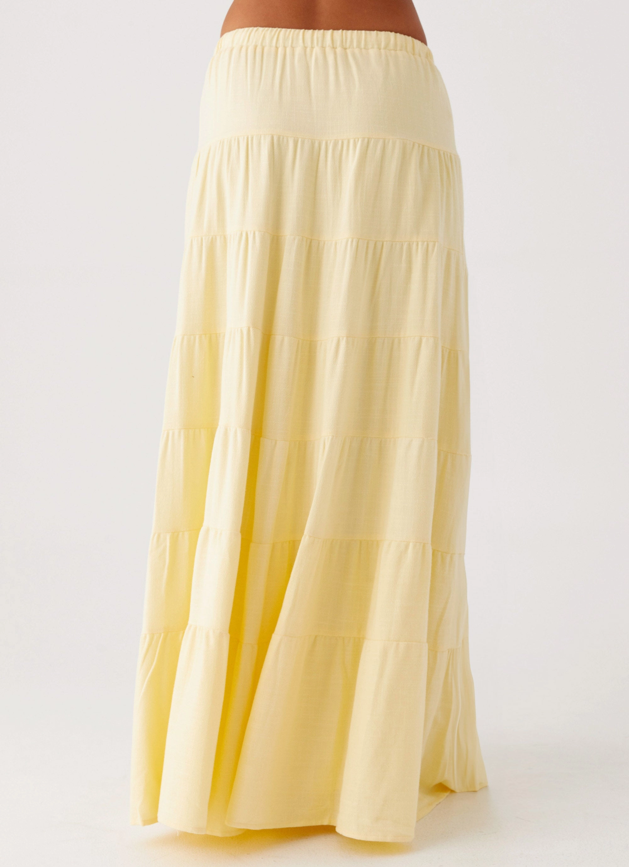 Secure Closure Future Fashion Mariella Linen Maxi Skirt - Yellow