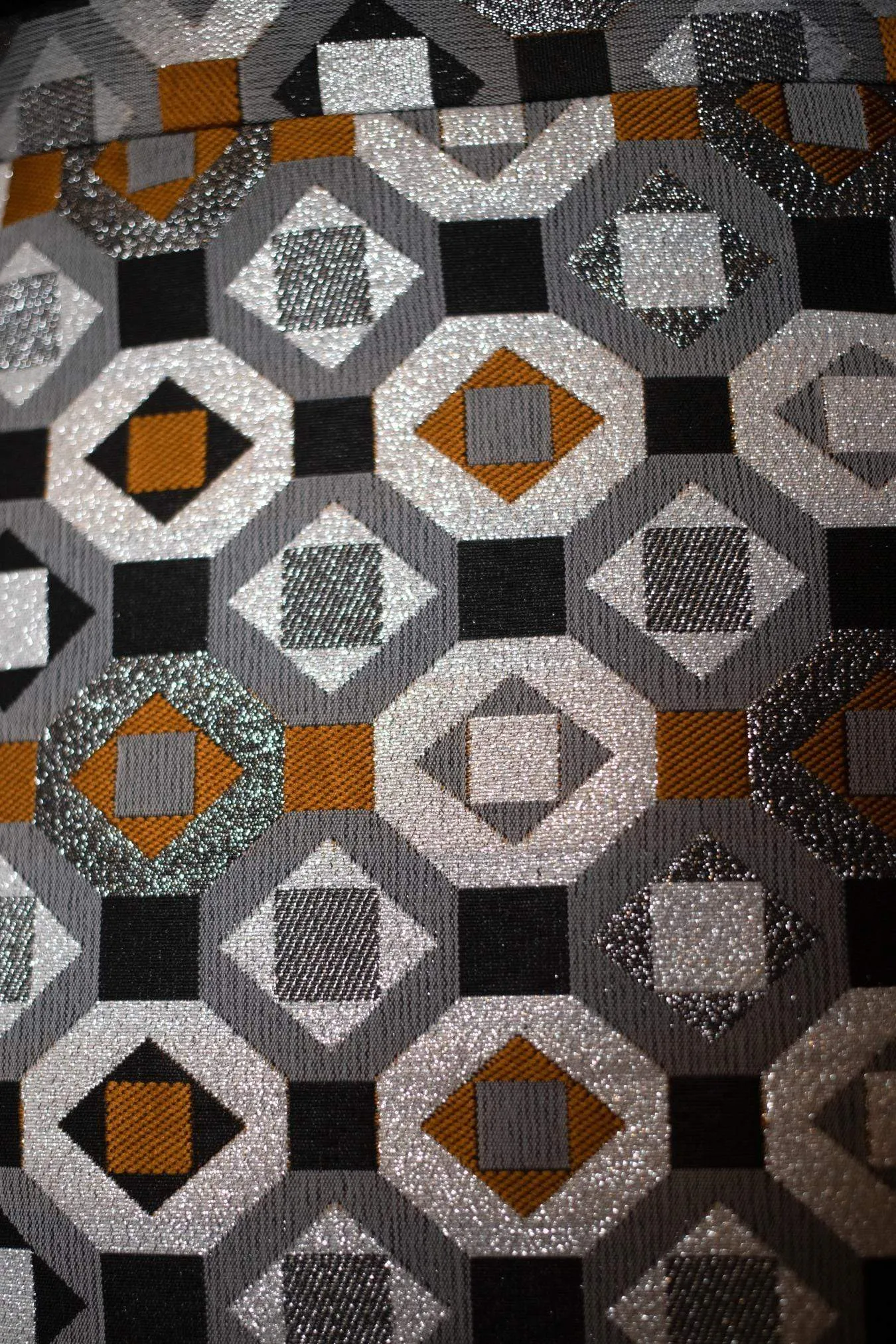 smooth zipper Pleated Jacquard Skirt - Geometric Motif