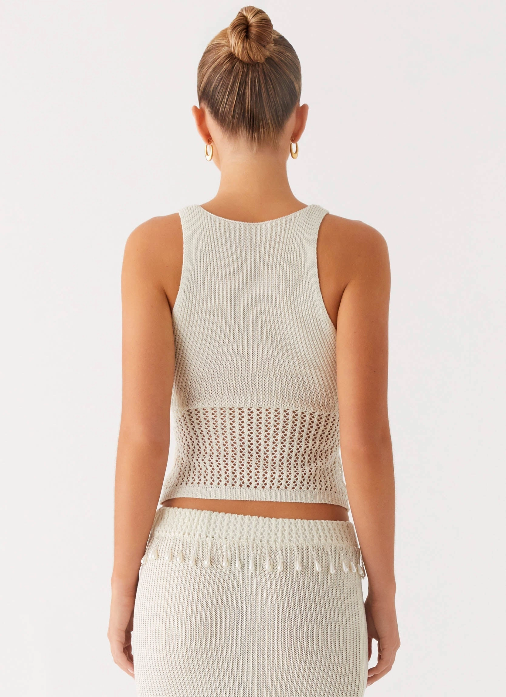 Relaxed Mood Summer Outfit Basilia Knit Top - Off White