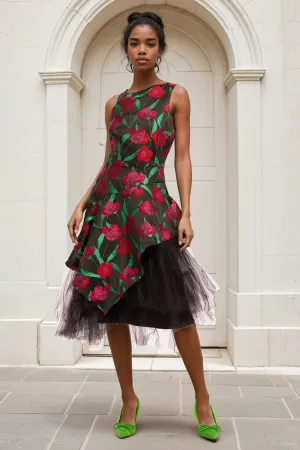 Basque Dress - Roses and Thorns Designer Outfit Basque Dress - Roses and Thorns Silk-Blend Comfortable texture
