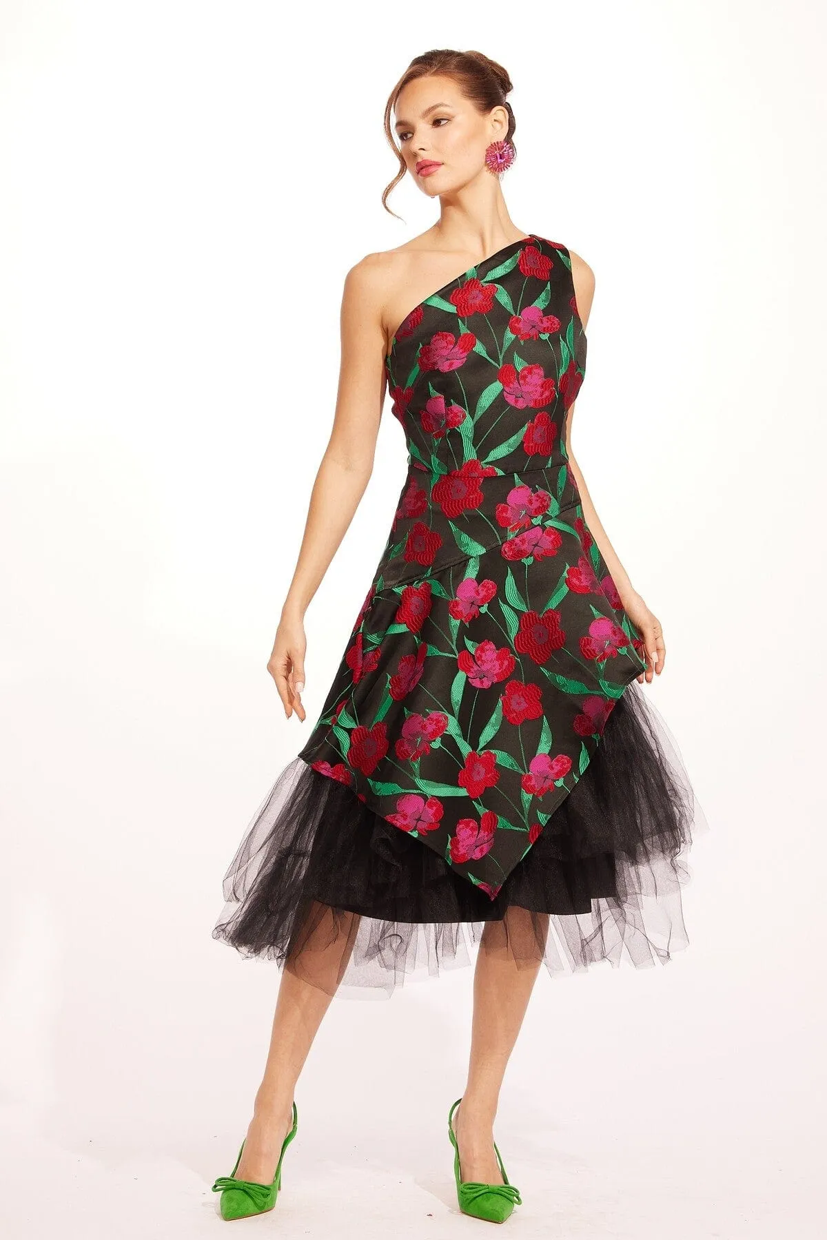 Boxy-Style Relaxed Movement Basque Dress - Roses and Thorns