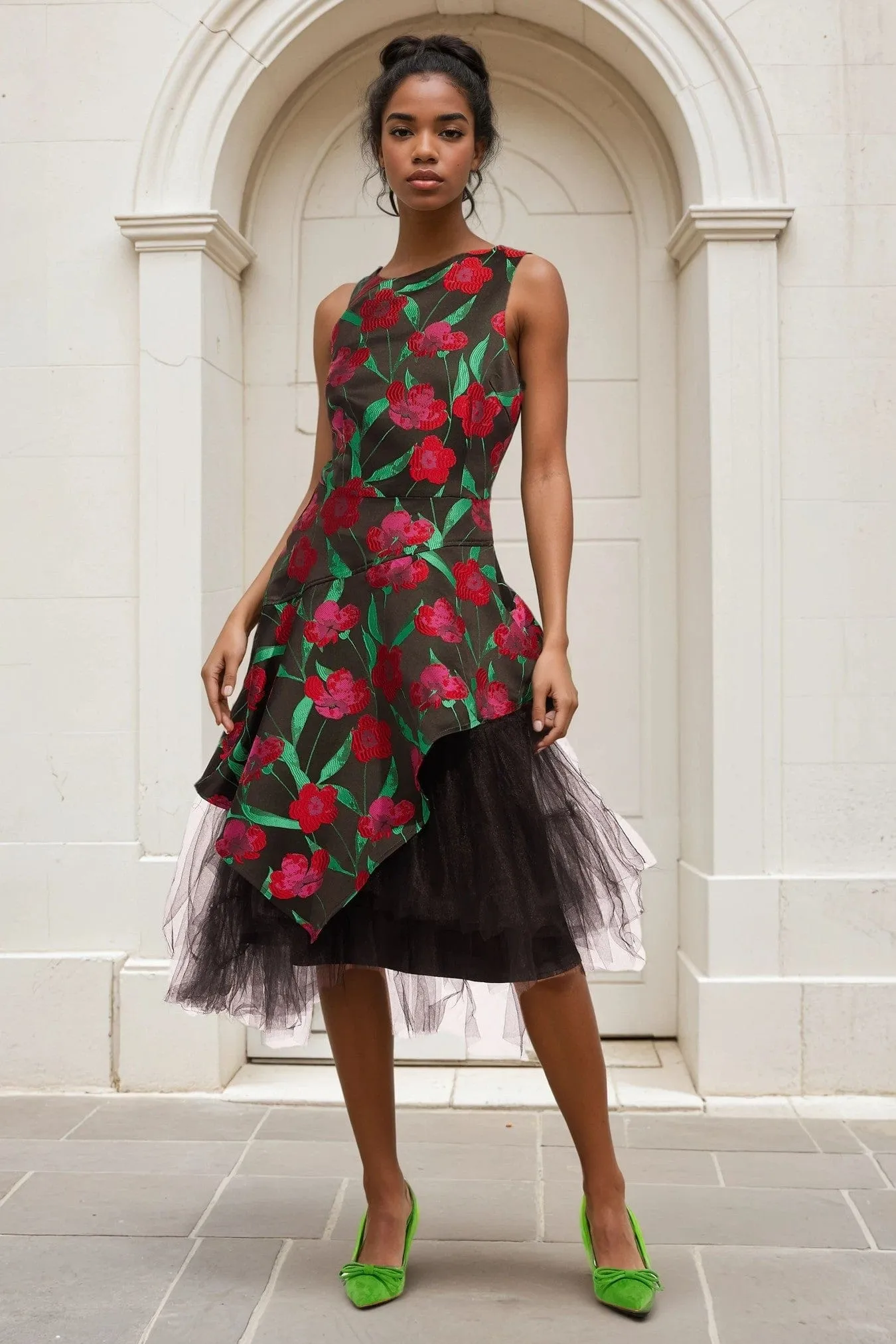 Basque Dress - Roses and Thorns Silk-Blend Comfortable texture