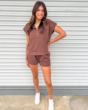 BE GOOD TO ME BROWN PULLOVER KNIT TOP