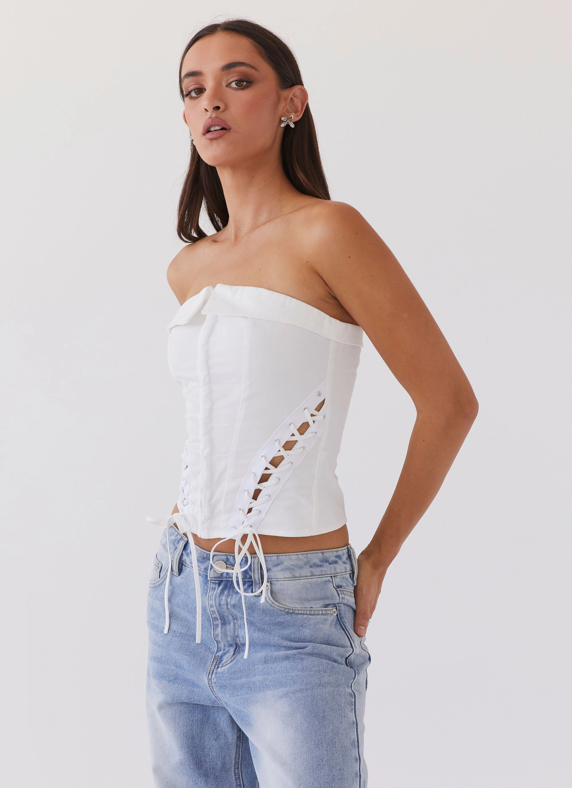 Be My Soulmate Bustier Top - White SolarReflectiveFinish