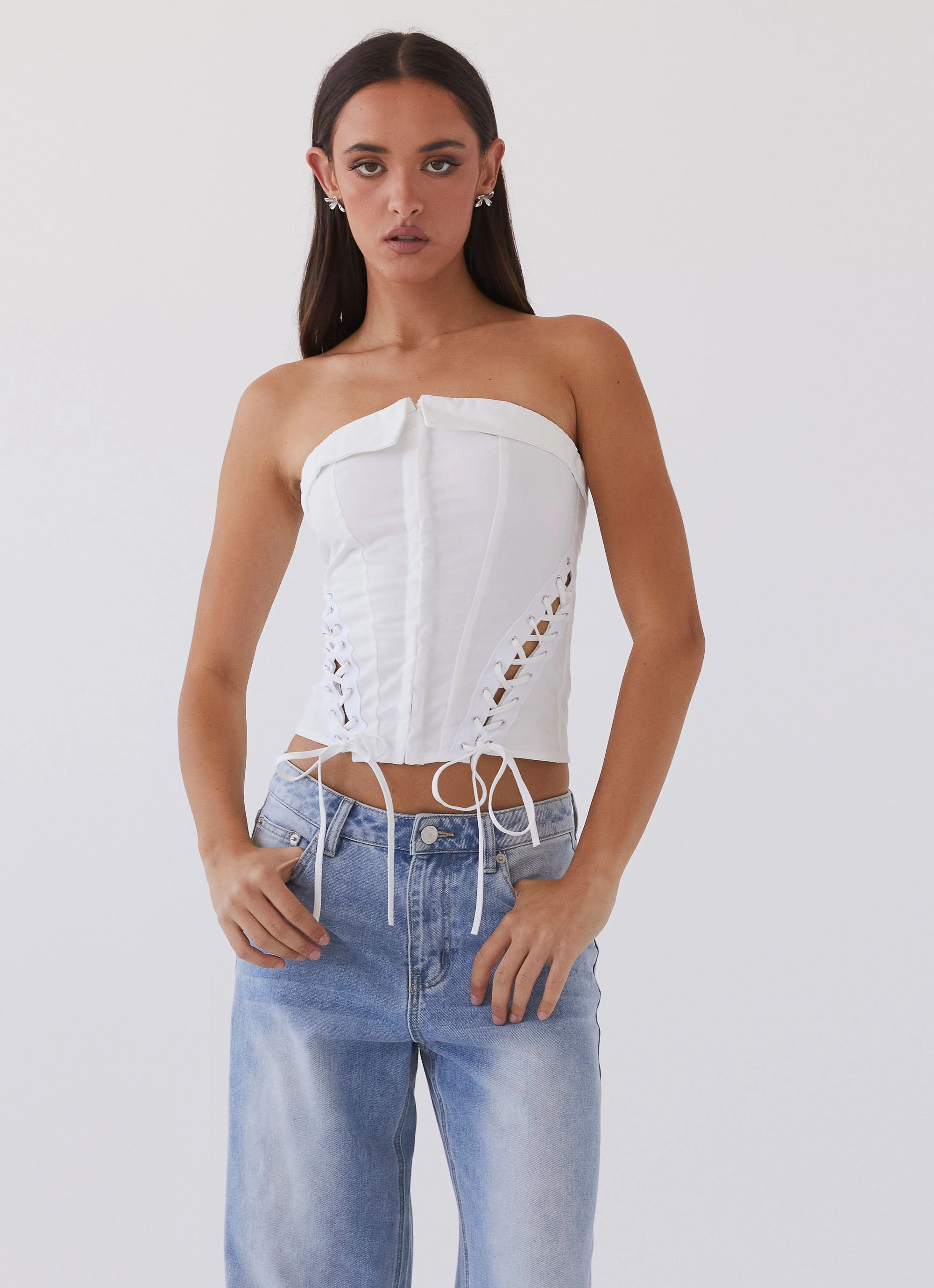 Water resistant coating Be My Soulmate Bustier Top - White