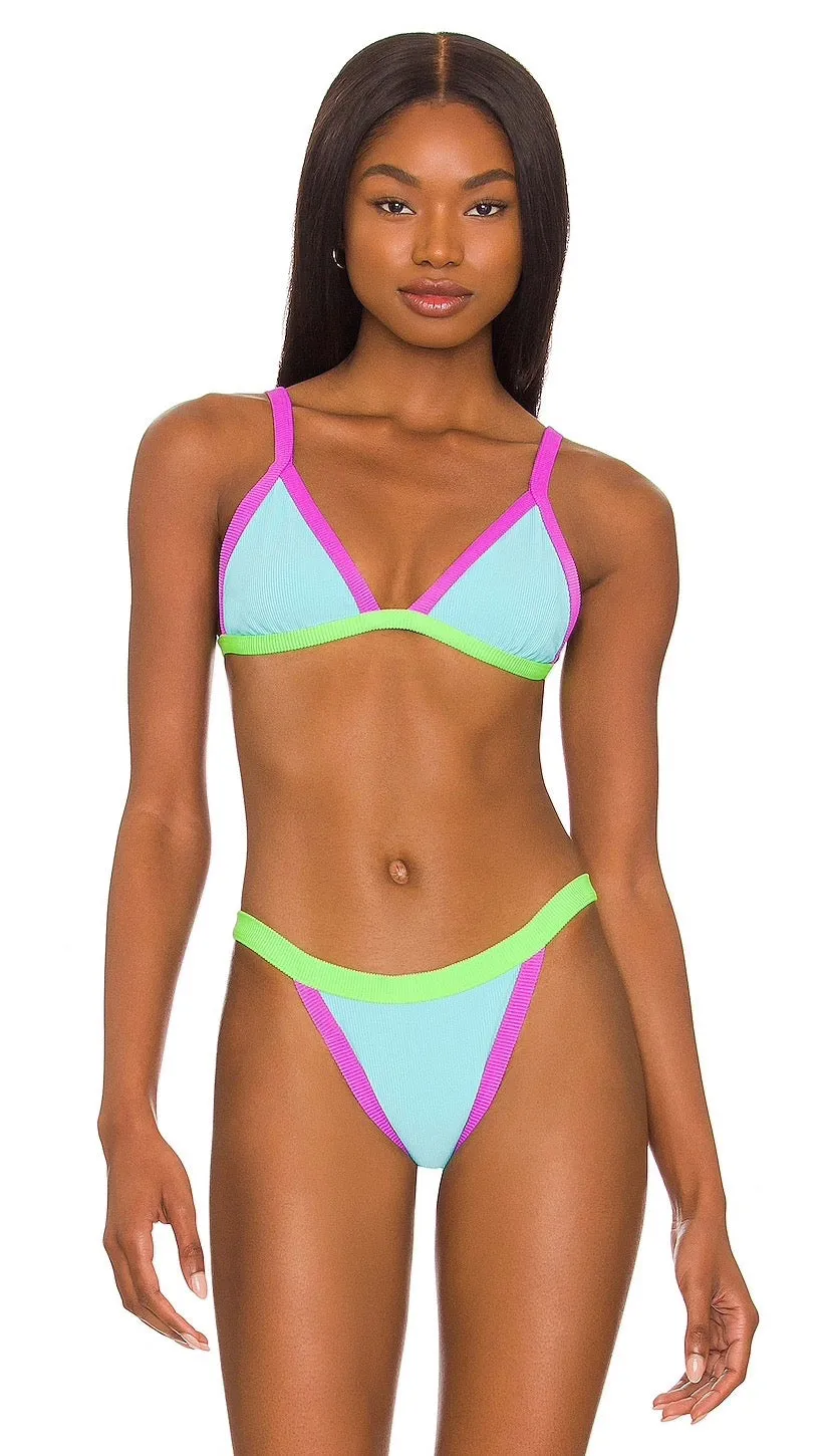 Beach Riot Mika Bikini Top Cool Fluorescents