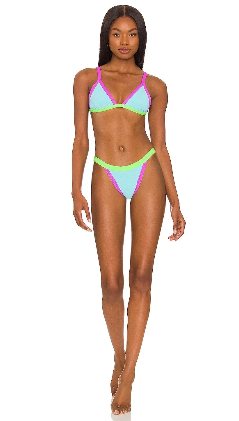 Beach Riot Mika Bikini Top Cool Fluorescents